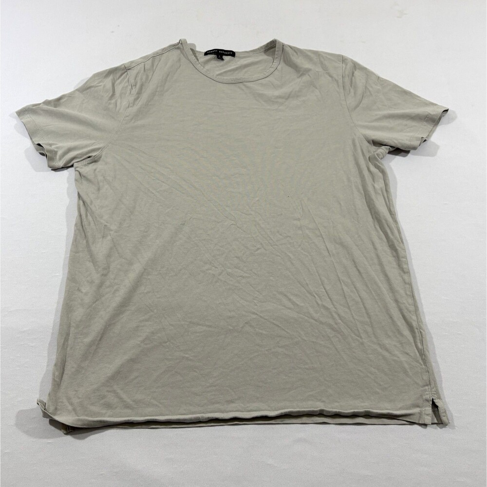 Robert Barakett Gray Short Sleeve T-Shirt Cotton Tee Casual Crew Top Sz L Flaw